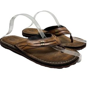 CLARKS COLLECTION Brown Flip Flops Thongs Sandals Casual Shoes Neutral sz 7 M